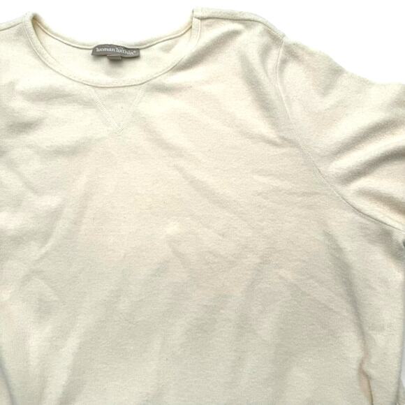 Woman Within 2X 26/28 SOFT Ivory Cream Fleece Tunic Sweater Sweatshirt Pullover - Picture 1 of 8